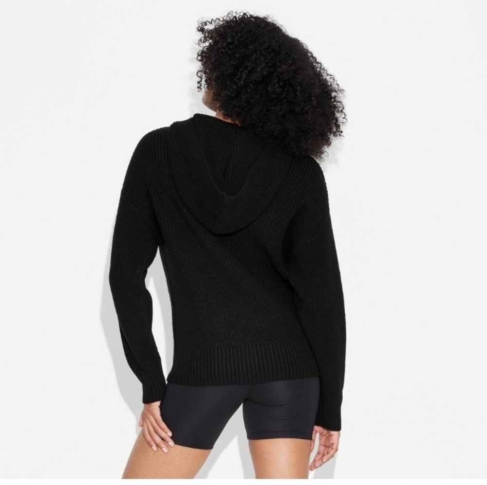 Wild Fable Women's Oversized Ribbed Hooded Pullover Sweater - Picture 3 of 7